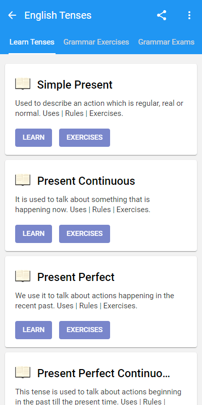 English Tenses TeacherApp